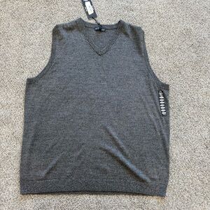 NWT Hart Schaffer Marx Grey 100% Extra Fine Merino Wool Vest Men’s 3X Tall